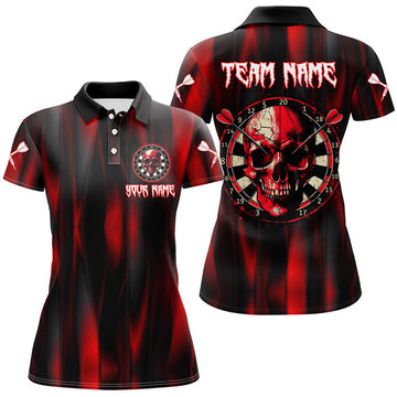 Custom Personalized Red Skull Darts Board Women Darts Polo Shirts Custom Team League Darts Jerseys Uniform