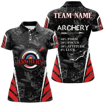Custom Personalized Archery Target Vintage Style Women Polo Shirts Custom 3D Funny Archery Jersey Shirts