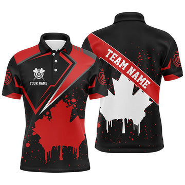 Personalized Canadian Leaf Vintage Style Men Dart Polo Shirts Custom Canada Dart Shirts