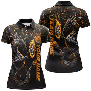 Custom Personalized Orange Big Dragon 3D Printed Darts Shirts For Women Custom Team League Darts Jerseys