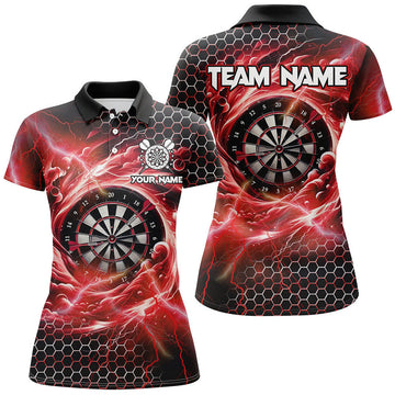 Custom Funny 3D Dartboard Storm Thunder Custom Darts Shirts For Women Team League Darts Jerseys | Red