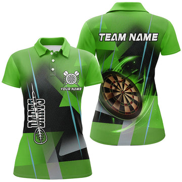 Custom Personalized Darts Polo 3D Printed Shirts For Women Custom Green Darts Team Jersey