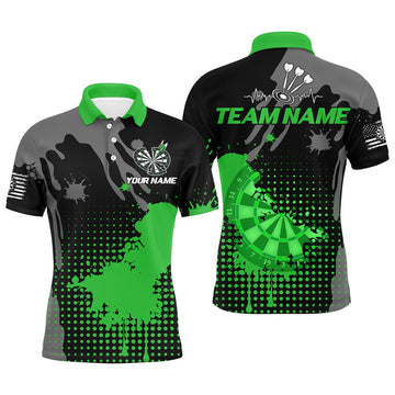 FUNSTUFFPRINT Personalized Grunge Paint Darts Polo Shirt Size S-5XL