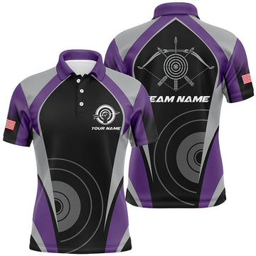 FUNSTUFFPRINT Personalized Purple Archery Jerseys Polo Shirts For Men Best Custom Archery Uniform For Team Polo Shirt Size S-5XL