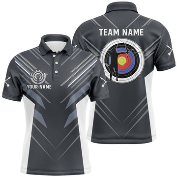 Custom Grey Archery Jerseys Polo Shirts For Men Best Archery Jersey Design Shirts For Archer
