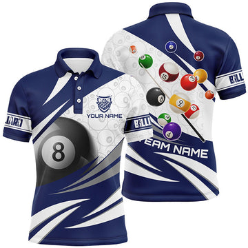 FUNSTUFFPRINT 3D 8 Ball Pool Billiard Balls Personalized Men Billiard Polo Shirt Size S-5XL