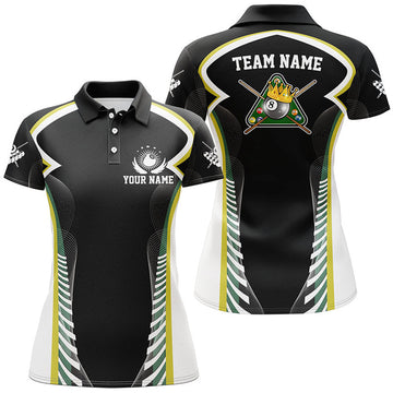 Custom Personalized Billiard 8 Ball Pool Polo Shirts For Women Custom Billiard Apparel Clothing For Player