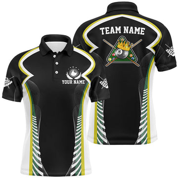 FUNSTUFFPRINT Personalized Billiard 8 Ball Pool Polo Shirts For Men Custom Billiard Apparel Clothing For Player Polo Shirt Size S-5XL