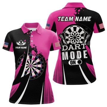 Custom Personalized Pink Dart Mode On Women Darts Polo Shirts Custom Unique Mother's Day Darts Gifts