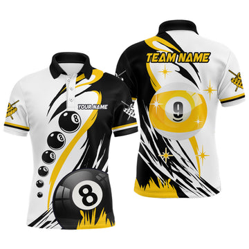 FUNSTUFFPRINT Personalized Billiard 8 Ball & 9 Ball Polo Shirt Size S-5XL
