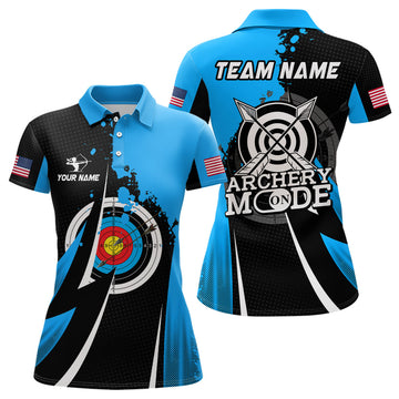 Custom Personalized Blue Jerseys Archery Mode Polo Shirts For Women Custom Archery Jerseys Team Shirts
