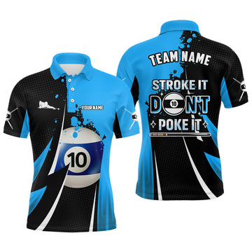 FUNSTUFFPRINT Billiard Funny Stroke It Don't Poke It Men Polo Shirts Custom Name Polo Shirt Size S-5XL