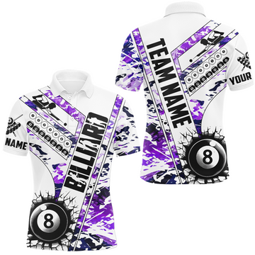 FUNSTUFFPRINT Cracky Billiard 8 Ball Pool With Camo Men Polo Shirts Custom Team League Billiard Polo Shirt Size S-5XL