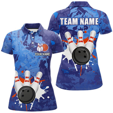 Custom Personalized Bowling Shirt for Women Custom Bowling Jersey Bowling Team League Polo Shirt