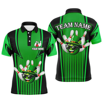 Custom Bowling Patrick Day Shirt For Men Lucky Polo Bowling Jersey