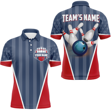 Custom American Bowling Polo Shirt for Men Custom Bowling Team Shirt Bowlers Jersey