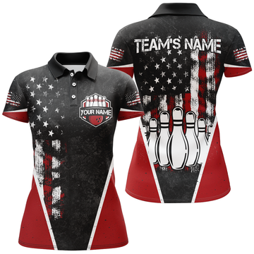 Custom American Bowling Polo Shirt for Women Custom Bowling Team Jersey Bowling Shirt
