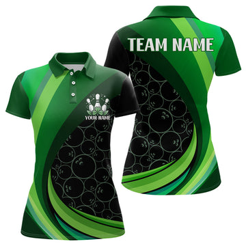 Custom Lucky Bowling Shirt for Women St. Patrick Day Bowling Shirt Custom Green Polo Team Shirt
