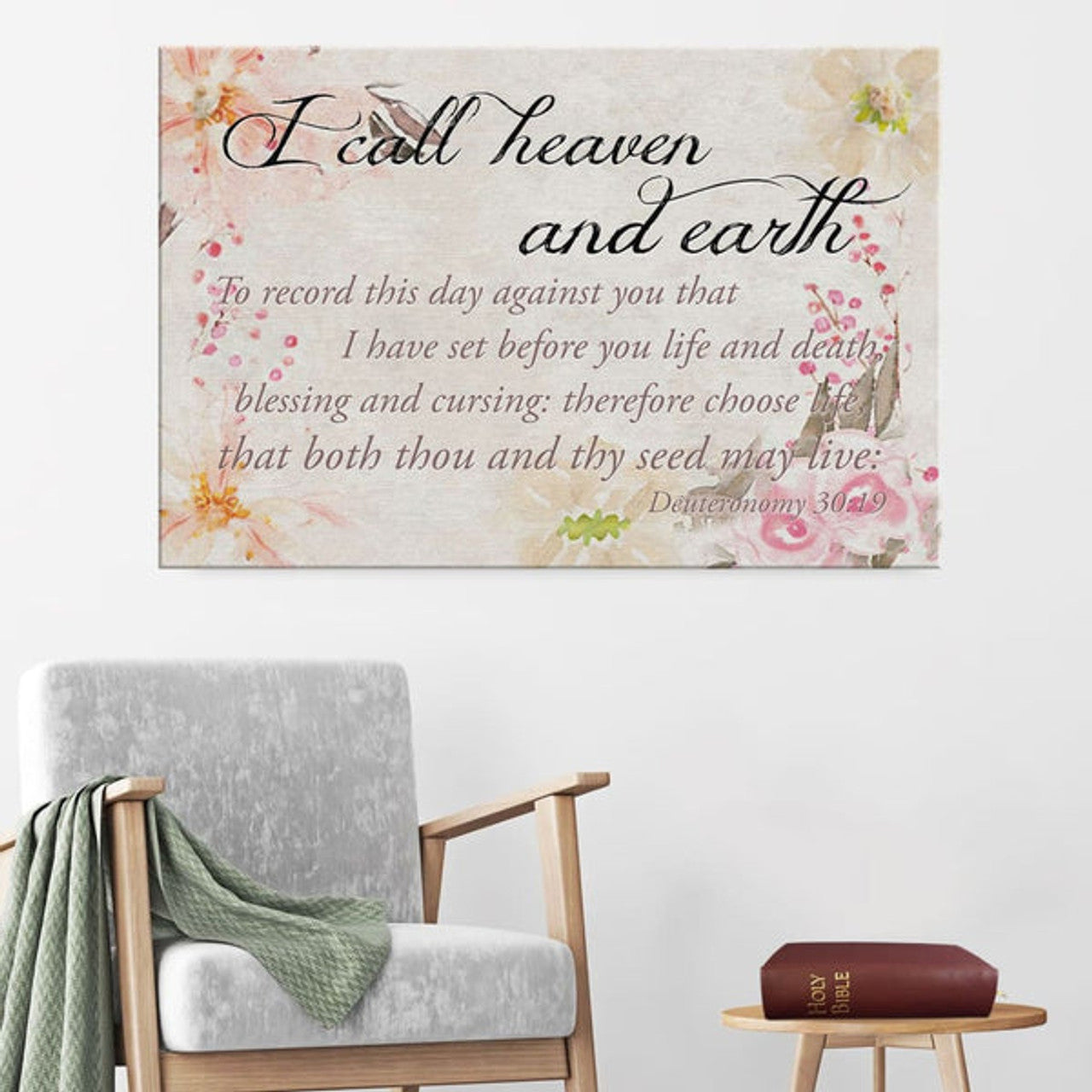 I Call Heaven And Earth Deuteronomy 30 19 Kjv Canvas Wall Art - Christian Canvas - Faith Canvas