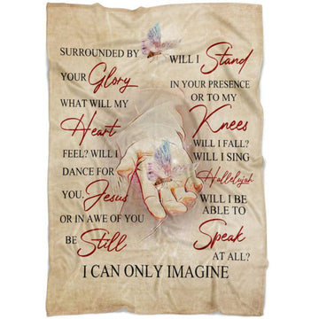 FUNSTUFFPRINT I Can Only Imagine Fleece Blanket - Christian Blanket - Bible Verse Blanket
