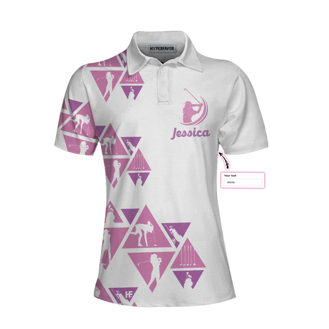Custom I Golf Like A Girl Try To Keep Up Custom Short Sleeve Women Polo Shirt, Personalized Unique Female Golf Gift, Best Gift For Women, Custom Polo Shirt