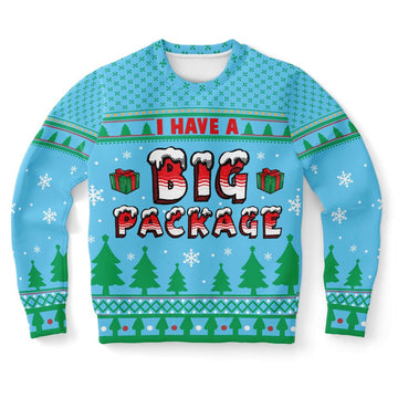 FUNSTUFFPRINT I Have A Big Package Ugly Christmas Sweater, Christmas Sweater, Ugly Sweater, Funny Xmas Sweaters Ugly Sweater