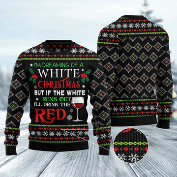 FUNSTUFFPRINT I'M Dreaming Of A White Christmas Ugly Christmas Sweater, Christmas Sweater, Ugly Sweater, Funny Xmas Sweaters Ugly Sweater