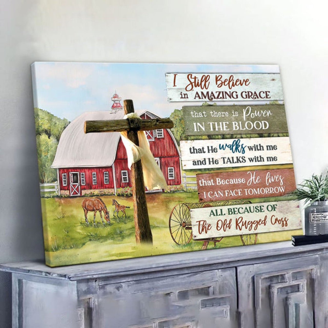 I Still Believe In Amazing Grace Farmhouse Style Canvas Wall Art - Christian Canvas - Faith Canvas