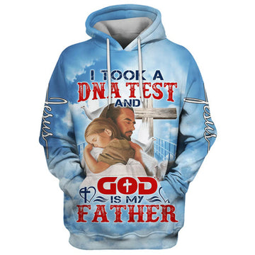 FUNSTUFFPRINT 3D I Took A DNA Test And God Is My Father Jesus And Baby 3D Hoodie and Zip Hoodie