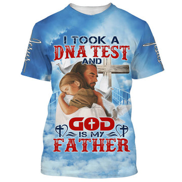 FUNSTUFFPRINT I Took A Dna Test And God Is My Father Jesus And Baby 3D All Over Printed Shirt for Men and Women 3D T-shirt