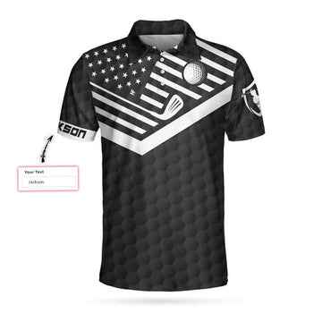 Custom I Was One Under Today Custom Polo Shirt, Personalized Golf American Flag Golf Shirt For Men