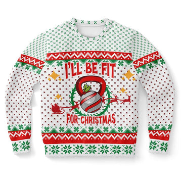 FUNSTUFFPRINT I Will Be Fit For Christmas Ugly Christmas Sweater, Christmas Sweater, Ugly Sweater, Funny Xmas Sweaters Ugly Sweater