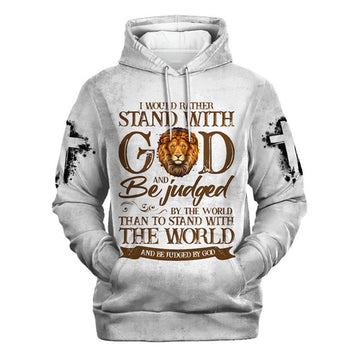 FUNSTUFFPRINT I Would Rather Stand With God Hoodies Men & Women Christian 3D Hoodie and Zip Hoodie