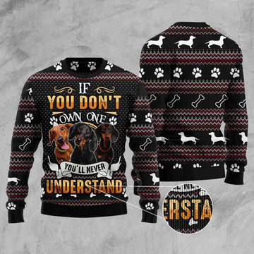 FUNSTUFFPRINT If You Don'T Own One You'Ll Never Understand Dachshund Ugly Christmas Sweater, Christmas Sweater, Ugly Sweater, Funny Xmas Sweaters Ugly Sweater