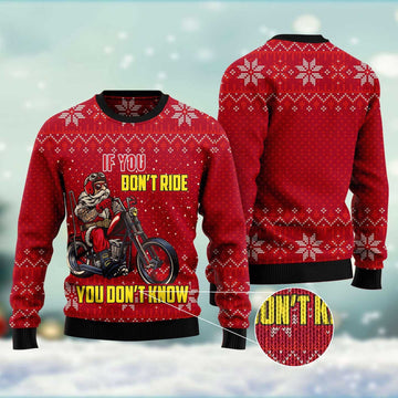 FUNSTUFFPRINT If You Don'T Ride You Don'T Know Ugly Christmas Sweater, Christmas Sweater, Ugly Sweater, Funny Xmas Sweaters Ugly Sweater