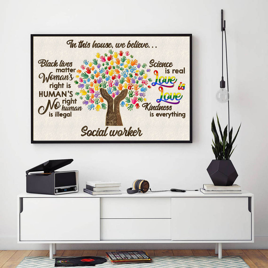 In This House, We Believe Black Lives Matter Women’s Right Is Human Right No Human Is Illegal Poster and Canvas