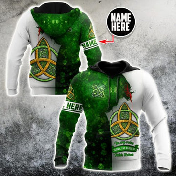 FUNSTUFFPRINT Custom Name Irish St.Patrick 3D All Over Hoodie Jesus Irish Rebel In My Vain 3D Hoodie and Zip Hoodie