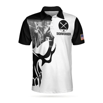 Ironworker Proud Skull Polo Shirt, If You Think You Can Do My Job Skull Polo Shirt, Ironworker Shirt For Men