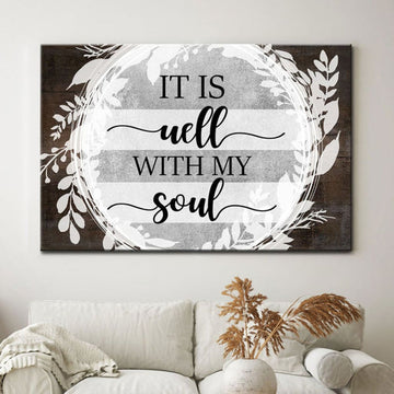 It Is Well With My Soul Hymn Lyrics Canvas Wall Art - Christian Canvas - Faith Canvas