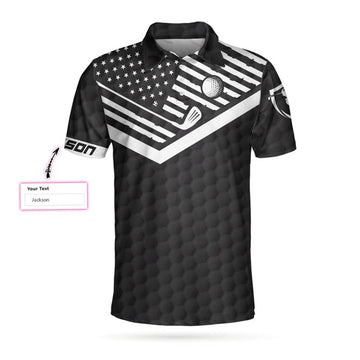 Custom It Takes A Lot Of Balls To Golf Custom Polo Shirt, Personalized American Flag Golf Shirt For Men