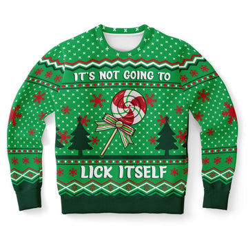 FUNSTUFFPRINT It's Not Going To Lick Itself Ugly Christmas Sweater, Christmas Sweater, Ugly Sweater, Funny Xmas Sweaters Ugly Sweater