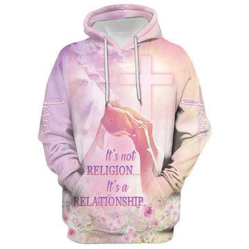 FUNSTUFFPRINT It's Not Religion It's A Relationship Hoodie - Men & Women Christian 3D Hoodie and Zip Hoodie