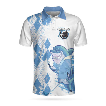 Jawsome Golfer Shark Golf Short Sleeve Polo Shirt, Shark Golfer Polo Shirt, Best Golf Shirt For Men