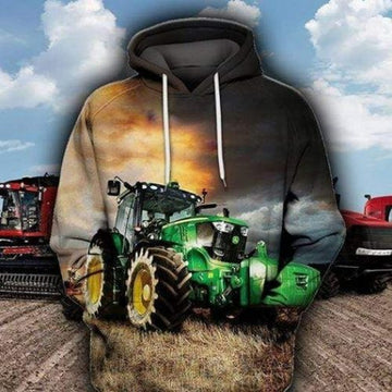 FUNSTUFFPRINT Tractor 3D Hoodie and Zip Hoodie