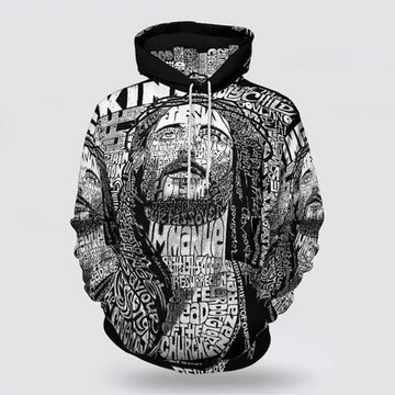 FUNSTUFFPRINT 3D Jesus Christ And Lion Half Face 3D Hoodie and Zip Hoodie