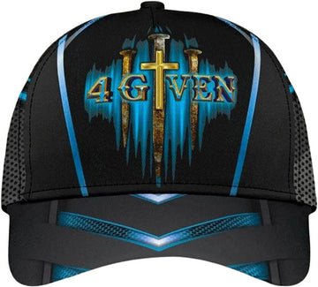 FUNSTUFFPRINT Jesus 1 Cross 3 Nails 4given All Over Print Baseball Cap - Christian Hats For Men Women