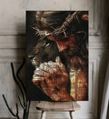 Jesus And Lion Pray And Believe Canvas Posters - Christian Wall Posters - Religious Wall Decor