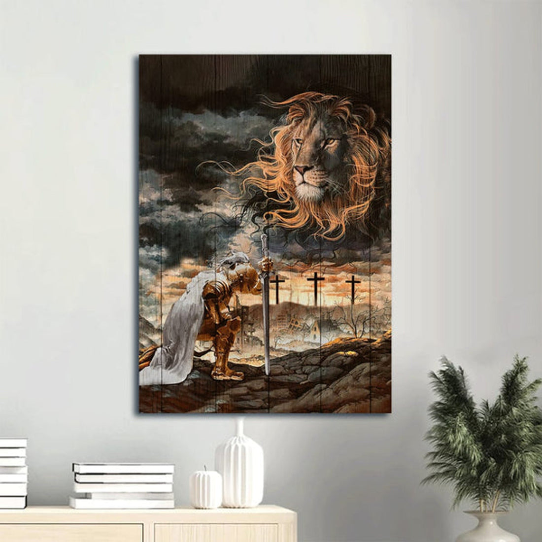Jesus Christ Amazing Lion Face Warrior Jesus Painting Lion Of Judah Canvas Wall Art - Christian Wall Decor