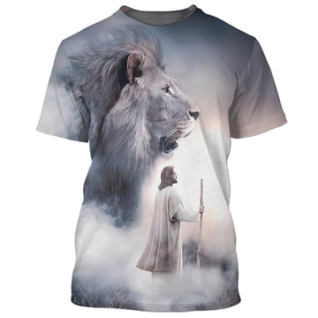 FUNSTUFFPRINT Jesus Christ Lion 3D All Over Printed Shirt for Men and Women 3D T-shirt