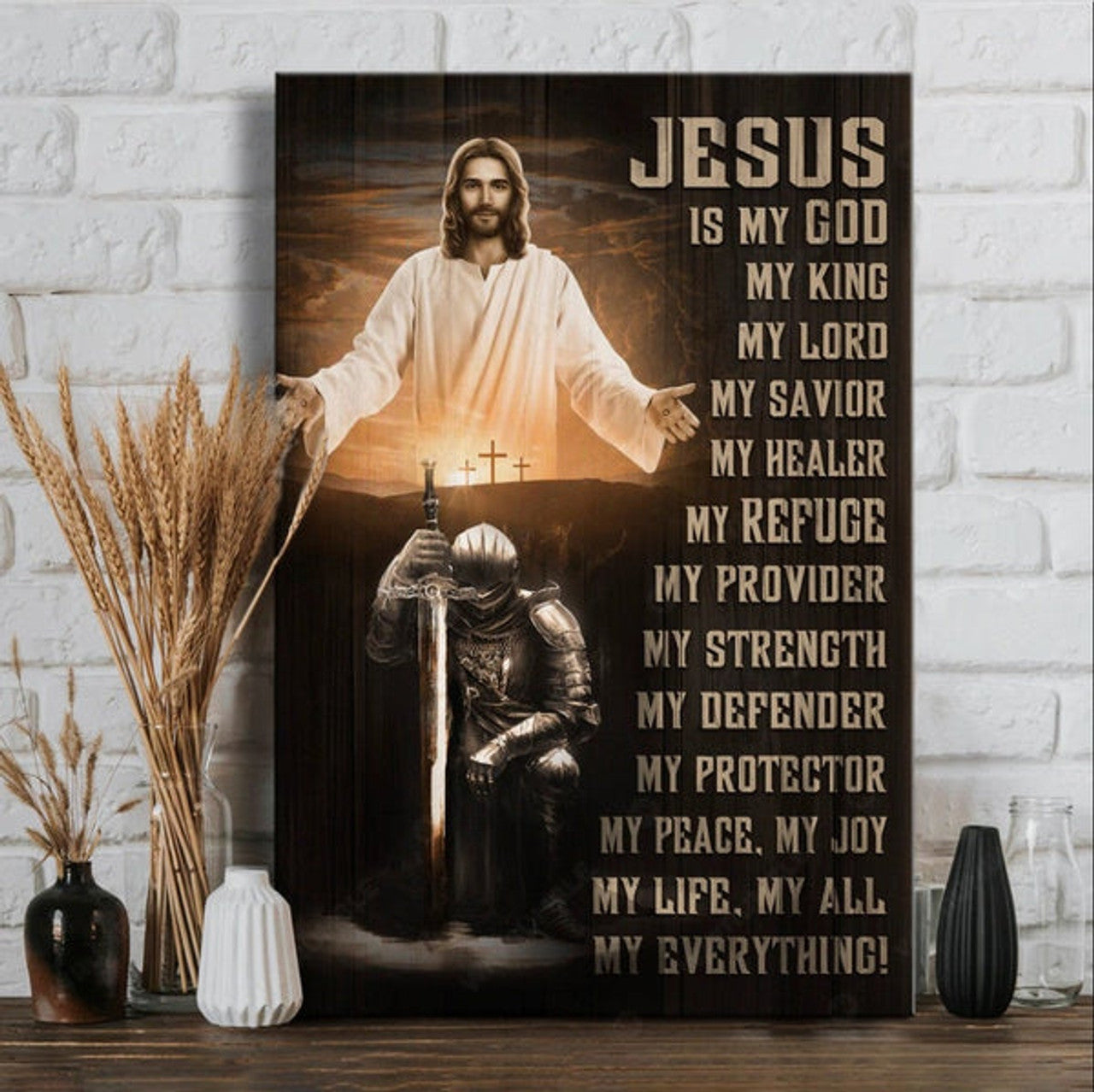 Jesus Christ Warrior Jesus Is My God Canvas Posters - Christian Wall Posters - Religious Wall Decor